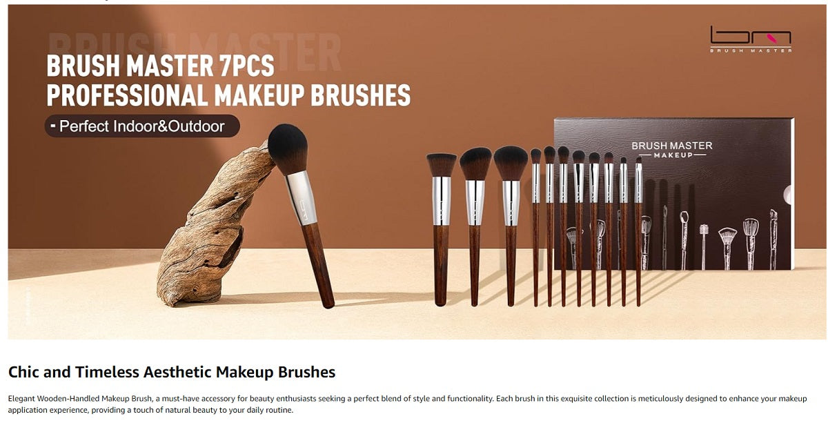 Wholesale Pack of 50 Brush Master Makeup Brush Set 12Pcs Professional Kabuki Foundation Eyeshadow Blush Blending Lip Full Face Cosmetic Kit W/Makeup Brushes(Brown)