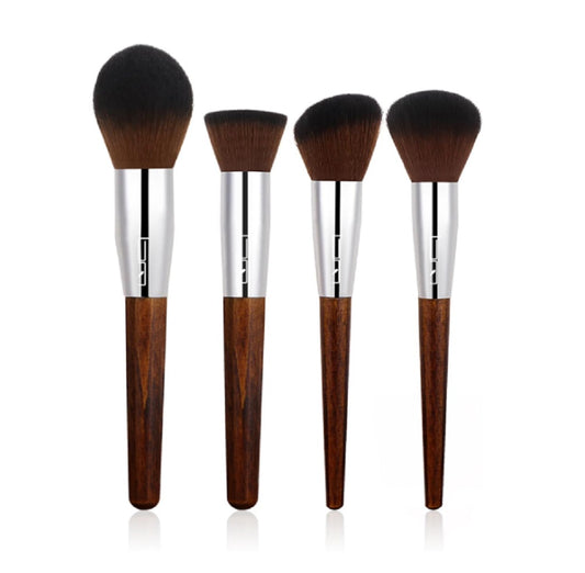 Wholesale Pack of 50 Brush Master Large Face Base Makeup Brushes 4Pcs, Vegan Soft For Foundation Powder Blush & Contour For Blending & Buffing, Makeup Brush Set(Brown)