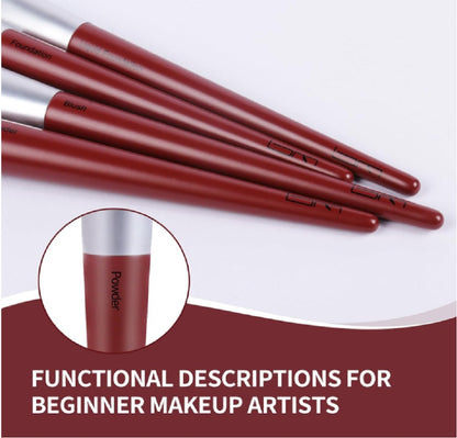 Wholesale Pack of 50 Brush Master Makeup Brushes 10Pcs Professional Kabuki Foundation Eyeshadow Blush Blending Lip Full Face Cosmetic Kit Makeup Brush Set(Red & White)