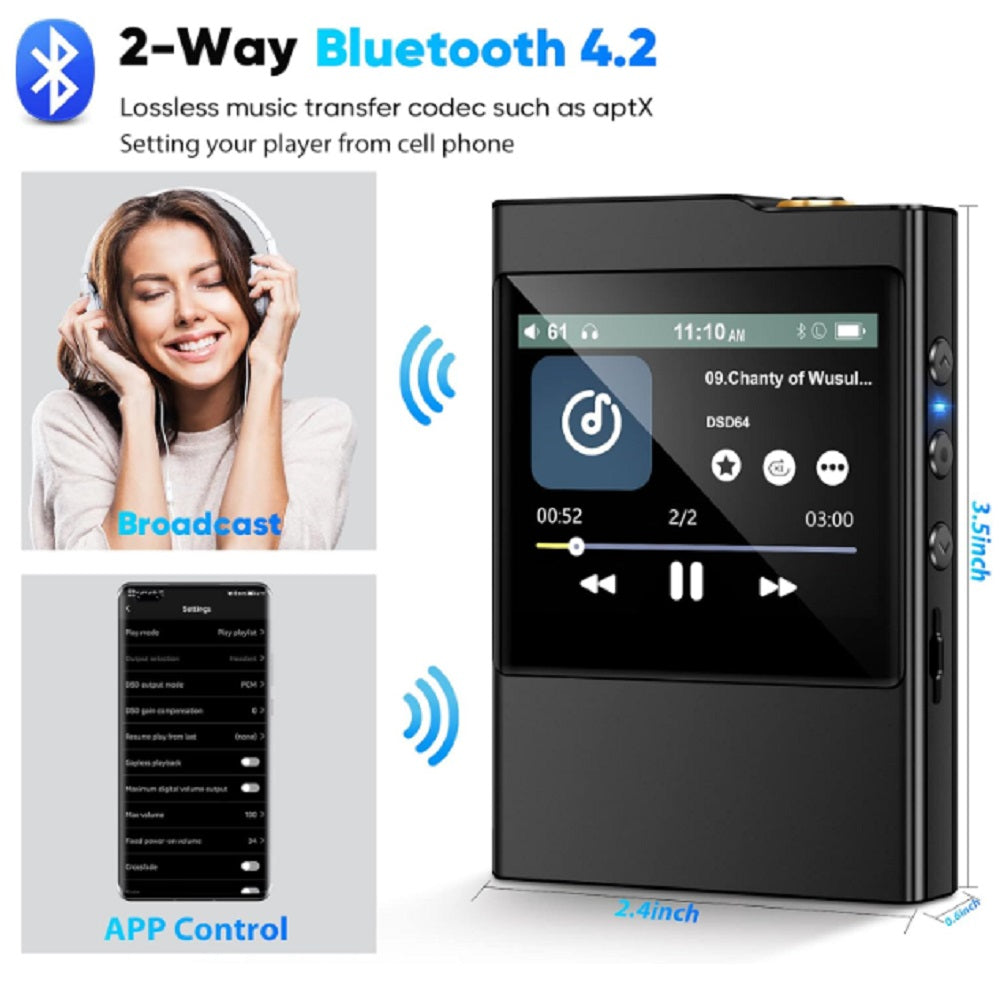 Wholesale Pack of 12 EVISTR Hi-Fi Digital Audio Player Bluetooth Portable Music Player DSD MP3 Player USB DAC for Audiophile